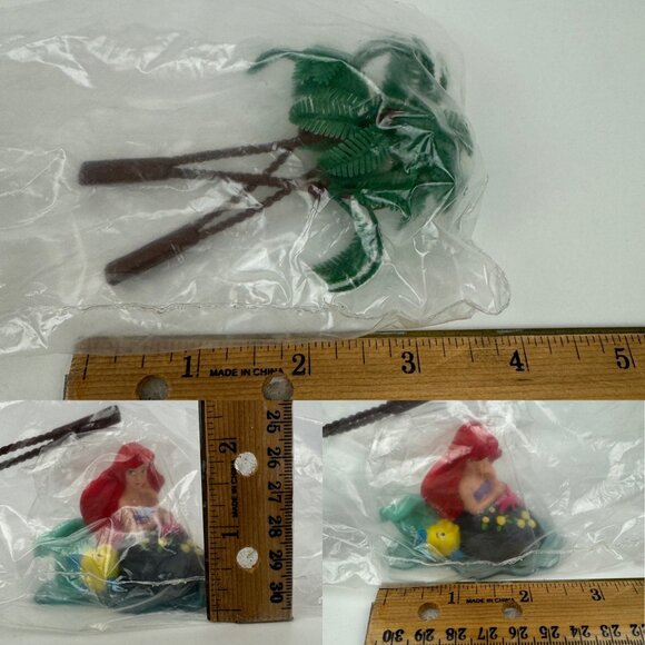 Sealed Vtg 90s Little Mermaid Flounder Applause Cake Topper Figurine Palm Trees - Picture 3 of 11